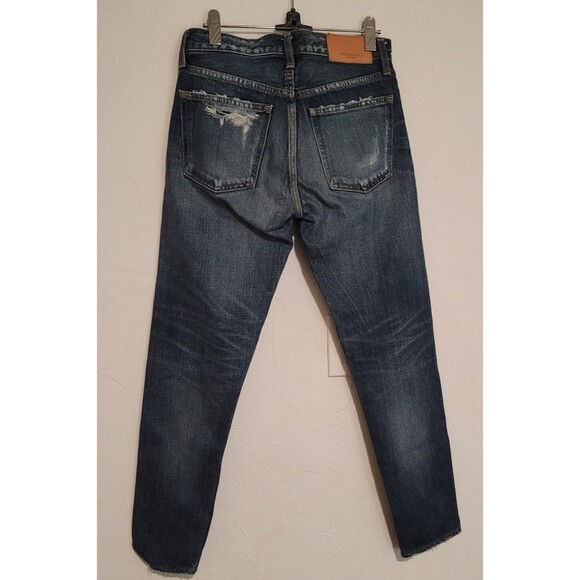 Moussy Vintage SZ 25 Wms Button Fly Jeans  Dark Wash Hand Distressed Japanese - Picture 7 of 14